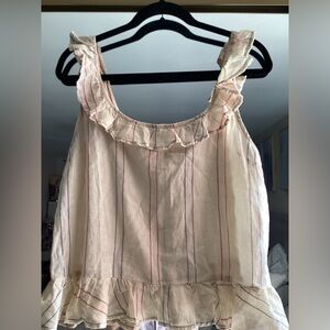 Anthropologie Sam & Lavi size small cream ruffle top nwt